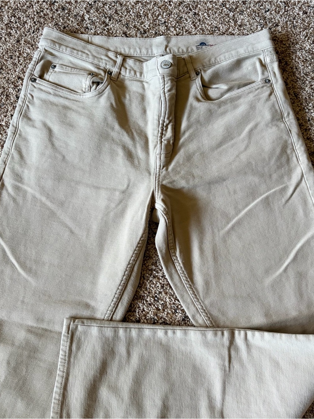 Faherty Straight Jeans in Light Beige